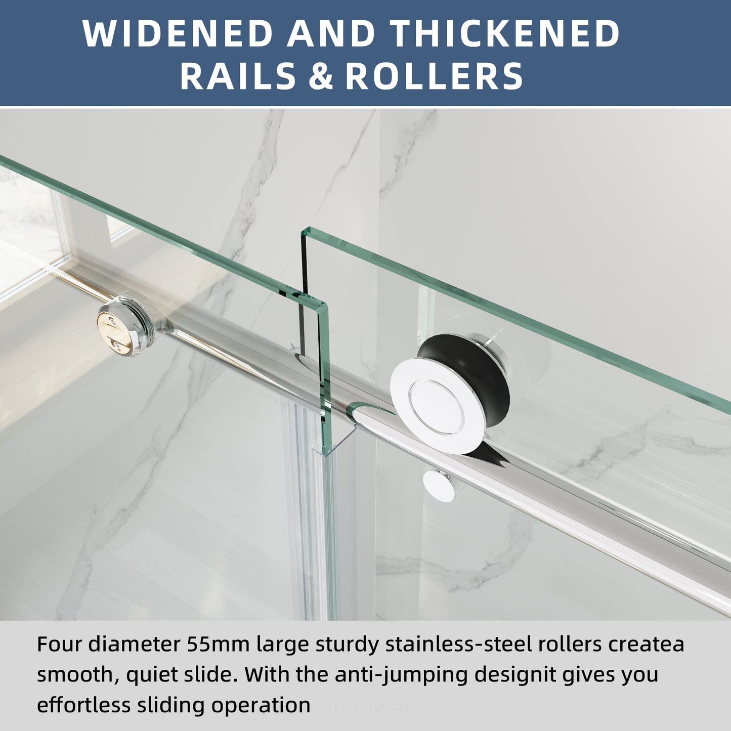 Semi-Framed 60’’W×75’’H Shower Door Bathroom Door Single Sliding Shower Door