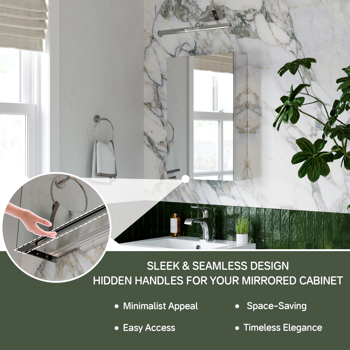 16x24 inch Bathroom Medicine Cabinet with Mirror
