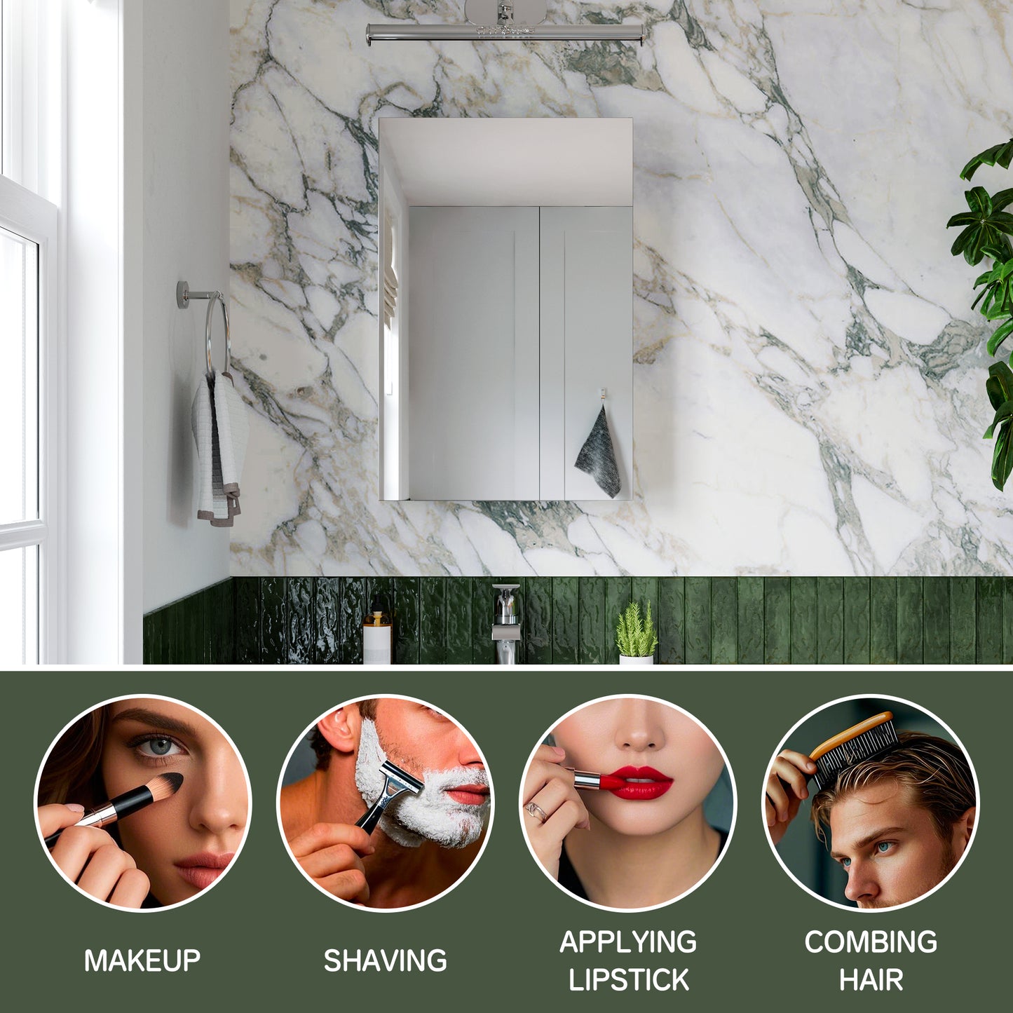 16x24 inch Bathroom Medicine Cabinet with Mirror